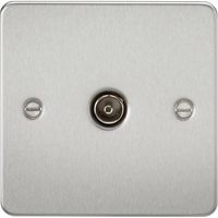 Show details for  Non-Isolated TV Outlet, 1 Gang, Brushed Chrome, Flat Plate Range