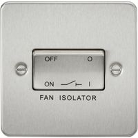 Show details for  10AX 3 Pole Fan Isolator Switch, 1 Gang, Brushed Chrome, Flat Plate Range