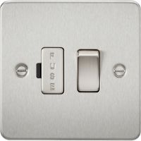 Show details for  13A Switched Fused Spur Unit, 1 Gang, Brushed Chrome, Flat Plate Range