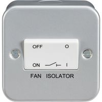 Show details for  Metal Clad 10AX Fan Isolator Switch, 1 Gang, Grey