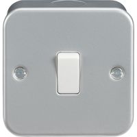 Show details for  Metal Clad 10AX 2 Way Switch, 1 Gang, Grey