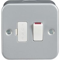Show details for  Metal Clad 13A Switched Spur Unit, 1 Gang, Grey, White Insert