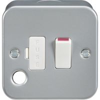 Show details for  Metal Clad 13A Switched Spur Unit with Flex Outlet, 1 Gang, Grey, White Insert
