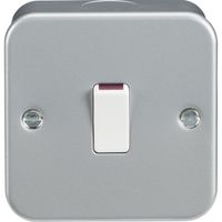 Show details for  Metal Clad 20A Double Pole Switch, 1 Gang, Grey