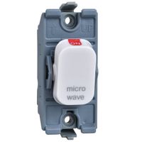 Show details for 20A Double Pole Grid Switch Module 'Microwave', White, Lisse Range