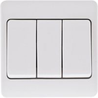 Show details for  10AX 2 Way Wide Rocker Switch, 3 Gang, White, Mode Range