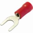 Show details for  Insulated Crimp Terminal Fork, 4.4mm, 0.5mm²-1.5mm², 19A, Red [Pack of 100]
