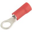 Show details for  Insulated Crimp Ring Terminal, 4.4mm, 0.5mm²-1.5mm², 17A, Red [Pack of 100]