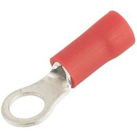 Show details for  Insulated Crimp Terminal Ring (5.3mm) - Red [Pack of 100]