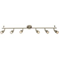 Show details for  6 Light Adjustable Spotlight Bar, GU10 (Lamps Not Included), Satin Nickel, Amalfi Range