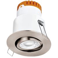 Show details for  E8™ Adjustable 8W Dimmable Fire Rated Downlight, 610lm, 3000K, Satin Nickel