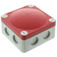 Show details for COMBI 308 Junction Box, 85mm x 85mm x 51mm, Polypropylene, IP66 / 67, Grey / Red