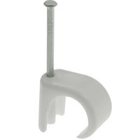 Show details for  Round Cable Clip, 5mm-7mm, White [Pack of 100]