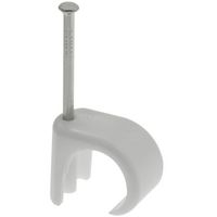 Show details for  Round Cable Clip, 5mm - 7mm, PE (Polyethylene), White [Pack of 100]