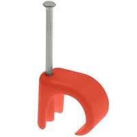 Show details for  Round Cable Cable Clip, 7mm-10mm, Red [Pack of 100]