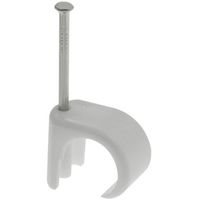 Show details for  Round Cable Clip, 7mm - 10mm, PE (Polyethylene), White [Pack of 100]