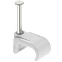 Show details for  Flat Cable Clip, 2.5mm², 6mm x 10mm, White [Pack of 100]