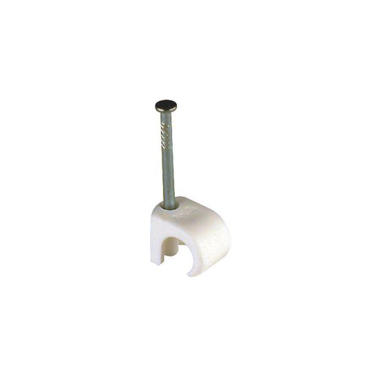 5mm 7mm Round Cable Clip White [Pack of 100]
