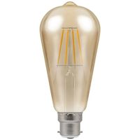Show details for  7.5W LED ST64 Filament Antique Lamp, 2200K, 680lm, B22d, Dimmable