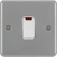 Show details for  50A Double Pole Switch, 1 Gang, Grey, LED Indicator