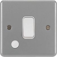 Show details for  Metal Clad 20A Double Pole Switch with Flex Outlet, 1 Gang, Grey, White Insert, Sollysta Range