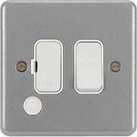 Show details for  Metal Clad 13A Switched Fuse Connection Unit with Flex Outlet, 1 Gang, Grey, White Insert, Sollysta Range