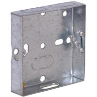 Show details for  Flush Back Box with Earth Tag and knockouts, 1 Gang, 16mm, Pre Galvanised Steel