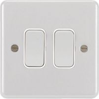 Show details for  10AX 2 Way Wall Switch, 2 Gang, White