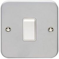 Show details for  Metal Clad 10A 2 Way Switch, 1 Gang, Grey, White Insert, Utility Range