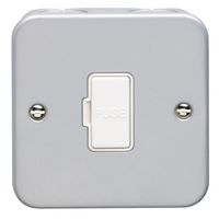 Show details for  Metal Clad 13A Unswitched Fuse Connection Unit, 1 Gang, Grey, White Insert, Utility Range
