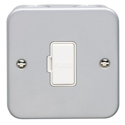 Metal Clad 13A Unswitched Fuse Connection Unit, 1 Gang, Grey, White ...