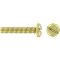 Show details for  Panhead Machine Screw, Slotted, M4 x 10mm, Brass [Pack of 100]