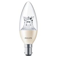 Show details for  6W Diamond Spark LED Candle Lamp, 2200K-2700K, 470lm, B15, Dimmable, Clear, Master Range