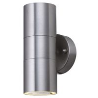 Show details for  IP44 GU10 Stainless Steel Twin LED Outdoor Wall Light