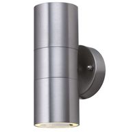 Show details for  IP44 GU10 Stainless Steel Twin LED Outdoor Wall Light