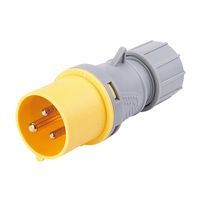 Show details for  IP44 Industrial Plug, 16A, 2P+E, 110V, Yellow
