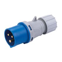 Show details for  IP44 Industrial Plug, 16A, 2P+E, 240V, Blue