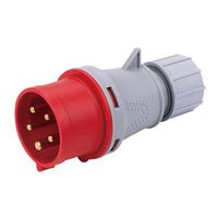 Show details for  IP44 Industrial Plug, 16A, 3P+N+E, 415V, Red