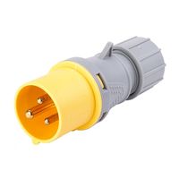 Show details for  IP44 Industrial Plug, 32A, 2P+E, 110V, Yellow
