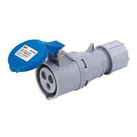 Show details for  IP44 Industrial Connector, 16A, 2P+E, 240V, Blue