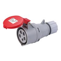 Show details for  IP44 Industrial Connector, 16A, 3P+N+E, 415V, Red