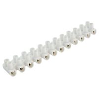 Show details for  5A 12 Way Terminal Strip Connector - Brass Insert - White