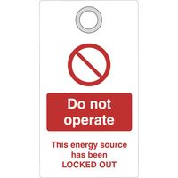 Show details for  Lockout Tag with eyelet - Do not operate (Double Sided)