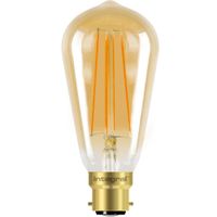 Show details for  5W LED ST64 Lamp, B22, 1800K, Dimmable, Amber, Sunset Range