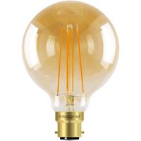 Show details for  5W LED Globe Lamp, 95mm, B22, 1800K, Dimmable, Amber