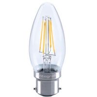 Show details for  4.2W Omni Filament Candle Lamp, 2700K, 470lm, B22, Clear, Dimmable