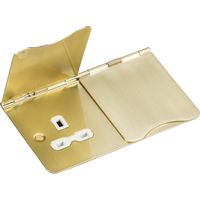 Show details for  13A Unswitched Floor Socket, 2 Gang, Brushed Brass, White Insert