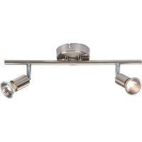 Show details for GU10 Twin Bar Spotlight, 230V, IP20, Brushed Chrome