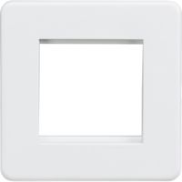 Show details for  Screwless Modular Faceplate, 2 Gang, Matt White