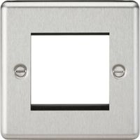 Show details for  Modular Faceplate, 2 Gang, Brushed Chrome, Rounded Edge Range